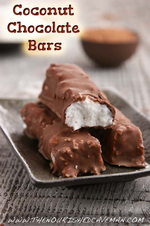 Coconut Chocolate Bars By The Nourished Caveman -Do you miss candy bars? Here is a great solution. This coconut chocolate bar will become your favorite of all the low carb snacks!