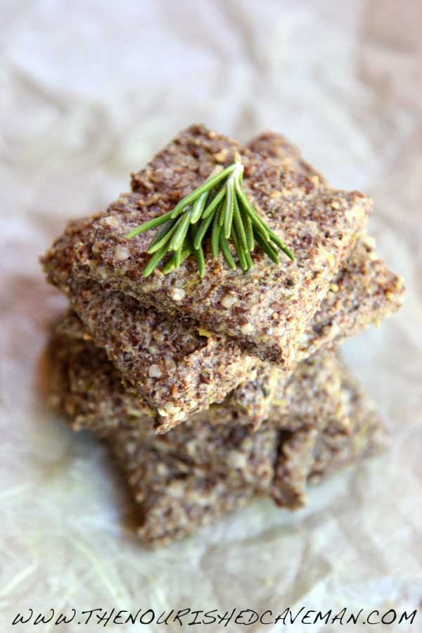 Super Easy Low Carb Homemade Crackers with Rosemary and Olive Oil The